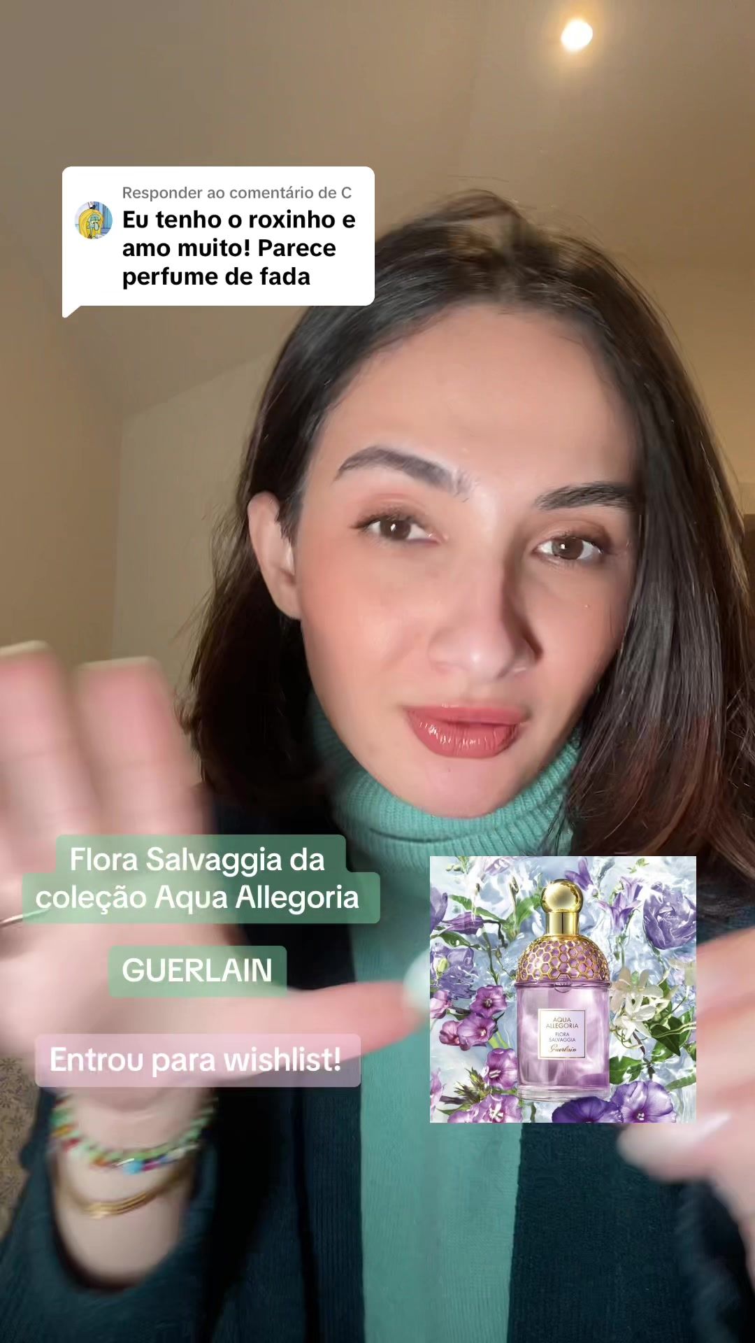 Respondendo a @C QUE PERFUME GOSTOSO! Suave, aquatico, fresco e zero agressivo! Perfeito para quem tem olfato sensivel 💜 #perfume #perfumetok #guerlain #aquaallegoria @Guerlain #fragrancias #perfumesfrescos #perfumesimportados #perfumesfemininos 