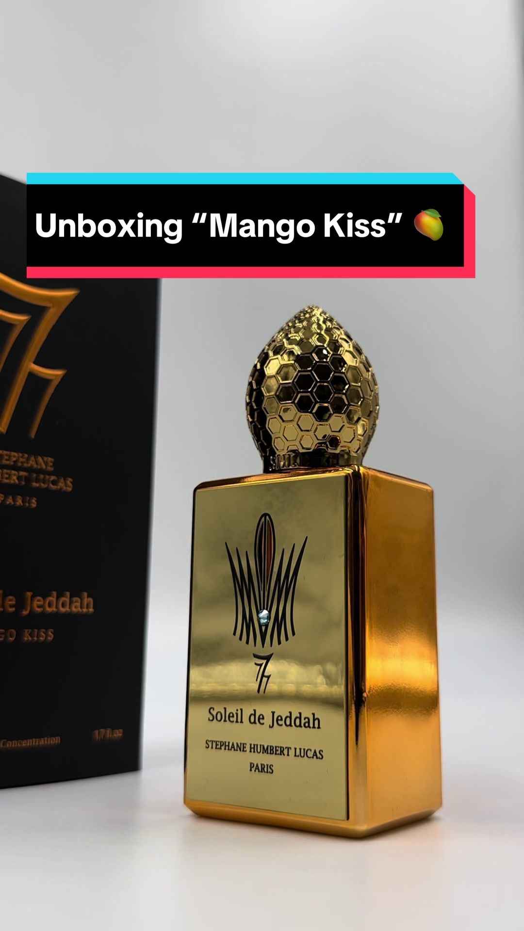 This fragrance might be the best “gourmand” I’ve ever smelled.  Amazing tropical notes of mango! 🥭 ✨ 🔥 ☀️ 🇸🇦 #stephanehumbertlucas #soleildejeddah #mangokiss #perfume #fragrance #unboxing 