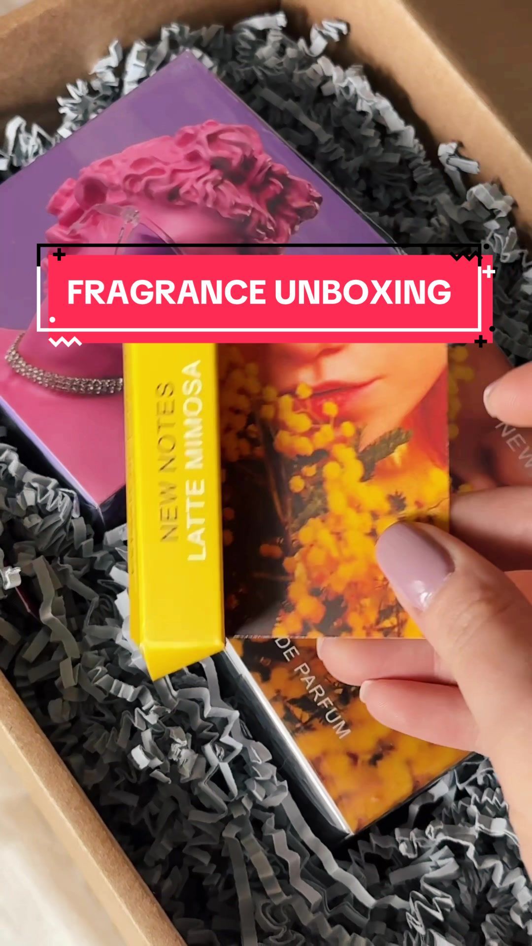 Fragrance unboxing I recently purchased two fragrances from New Notes. Bonbons A La Violet is a deep woody violet scent that becomes a bit sweeter on the skin. I still need to test it further to be able to give a full review. Latte Mimosa is a slightly musky lactonic mimosa scent. It was love at first sniff - review is coming soon! 😉 #fragrance #fragrances #fragranceforher #fragrancetiktok #perfume #perfumetiktok #womenperfume  perfume of the day todays fragrance best starter fragrances best fragrances under 100 fragrance application fragrance app