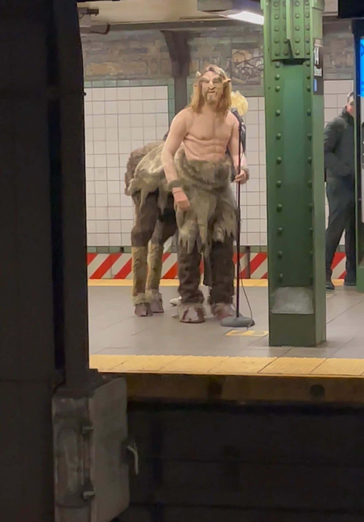 Does a Centaur swipe twice? #subwaycreatures #fyp #foryoupage #subway #iloveny #nyc #centaur #cosplay 