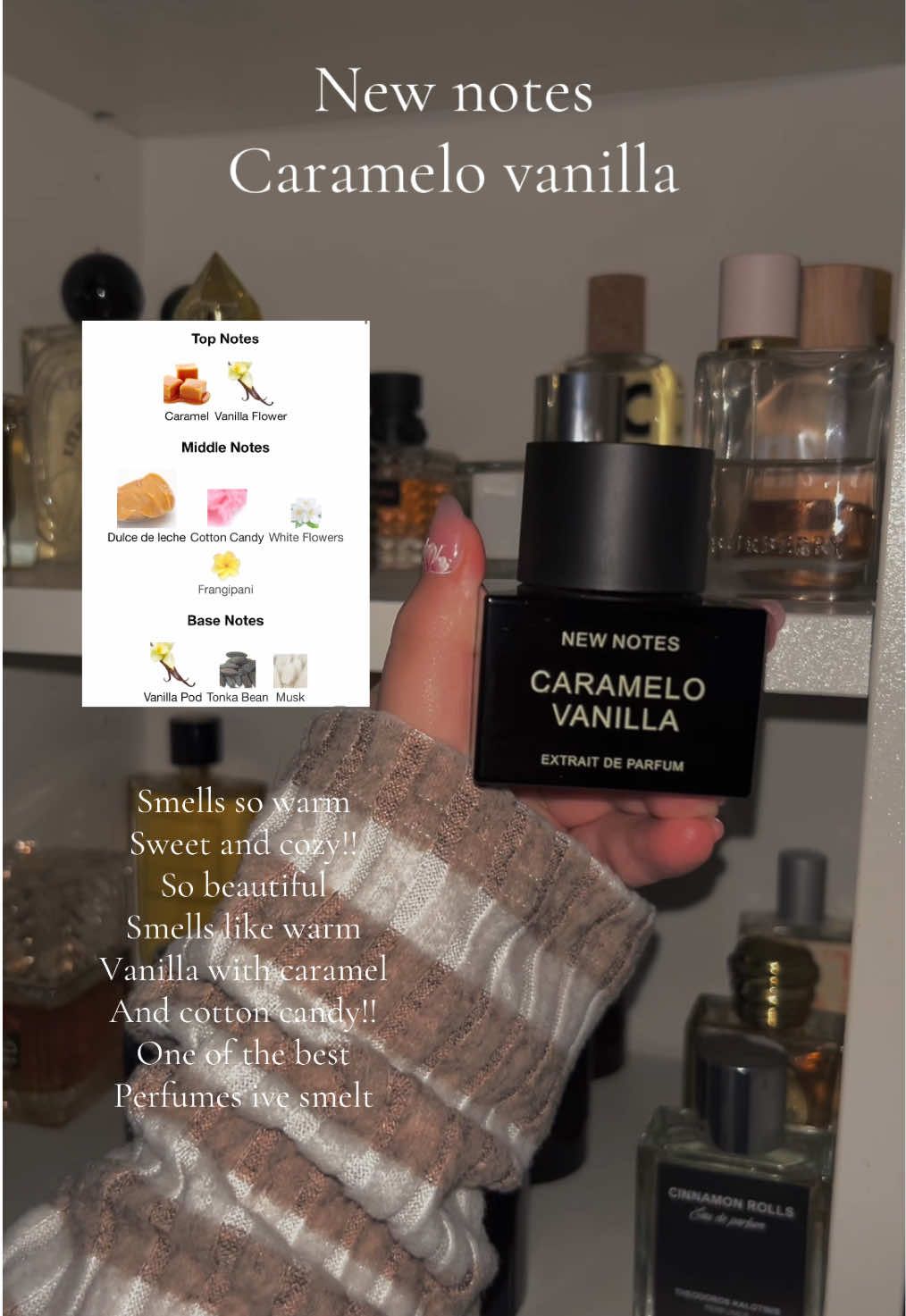New notes- Caramelo vanilla #perfume #perfumetiktok #perfumecollection #fragrancetiktok #trendy #fyp #perfumes #fragrances #fypシ #foryou #foryoupage #fragrancecollection #fragrancetok #fragrance #fragrancereview #newnotes #newnotesparfums #newnotescaramelloevanilla #caramelovanilla #caramelovanillanewnotes 