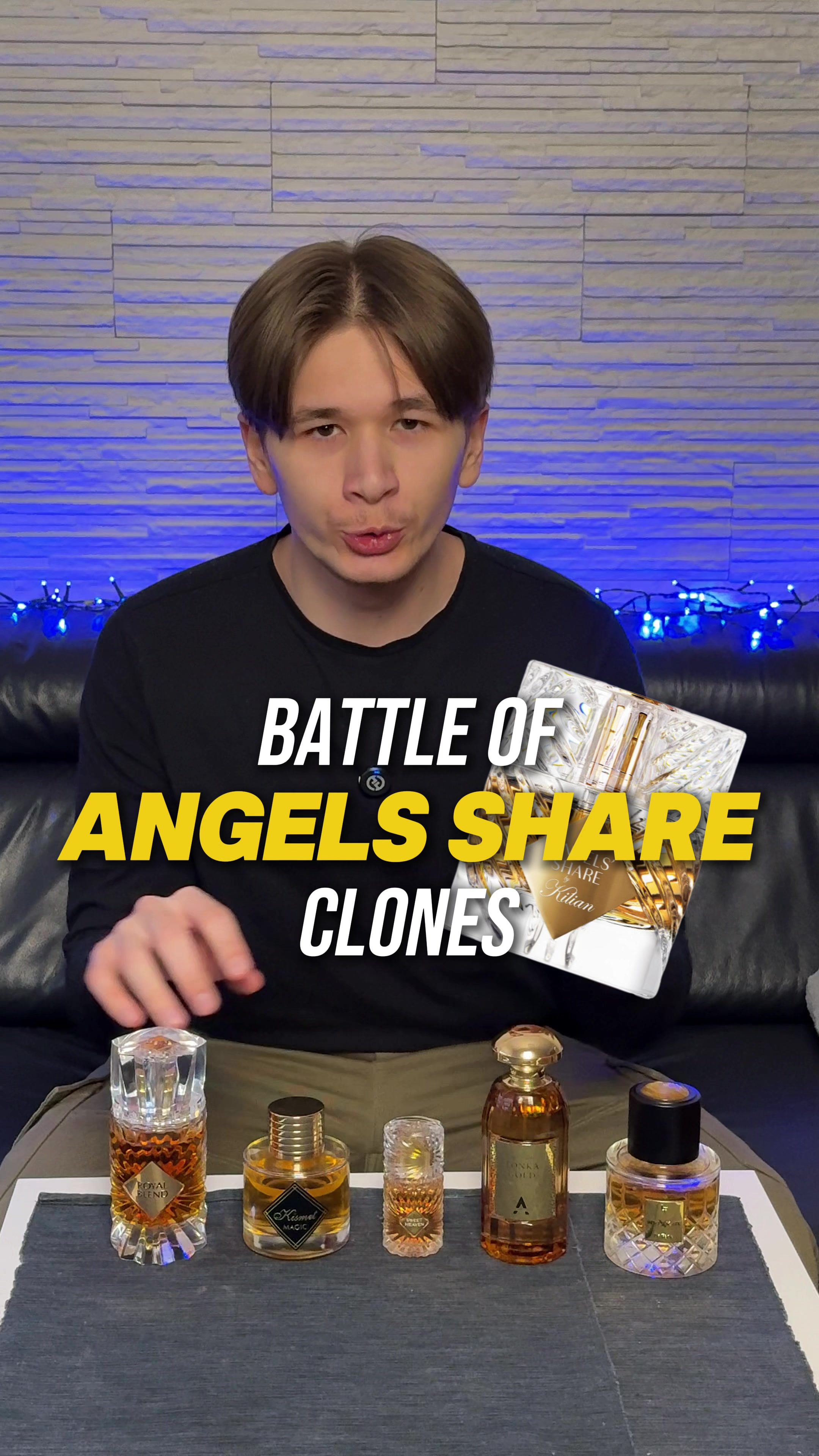 Battle of Angels Share Clones - One of the classiest DNAs ever 😮‍💨 - My favorite is Kismet Magic if it wasn’t obvious 😅 - #saltysscents #fragrance #fragrancetiktok #cologne #fragrancetok #perfumes #dupeparfum #fragrances #angelsshare 