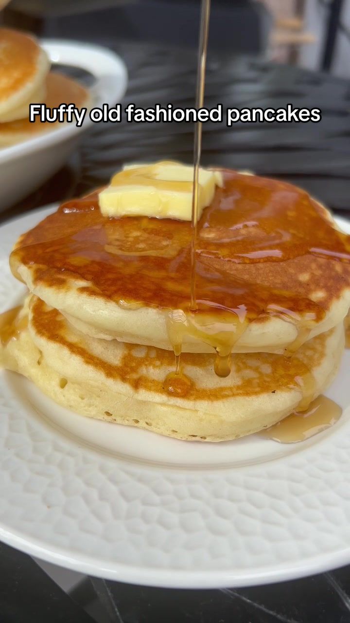 Fluffiest Old Fashioned Pancakes  🥞  These will be the fluffiest pancakes you'll ever have and the only recipe you'll ever need I promise!!! These pancakes are airy, delicious and the best you'll ever have, you can thank me later!!!  Will you try them? Recipe below ⬇️  Ingredients (12-13 pancakes)  3 cups all purpose flour  2 tablespoons sugar  4 tablespoons baking powder  3 eggs  2 3/4 cups milk  1 tablespoons vanilla  1.5 tablespoons white vinegar  Pinch salt  **combine all dry ingredients in the bowl, then begin add in eggs first and continue with all wet ingredients.  **mix well you should be bubbles **batter should be slightly thicker then regular pancake batter  **cook 1 minute on medium heat each side  #pancakes #pancake #fluffypancakes #maplesyrup #canadianfoodbloggers #brunch #saturdaybreakfast #breakfast #breakfastfood #grill #pancakes🥞 #sundaybrunch #recipe #easyrecipes #oldfashionedpancakes #oldfashioned #foodporn #food #breakfastofchamps #fluffy #summertime #summerfood #hotcakes #butter #explore #hotcake #flapjacks
