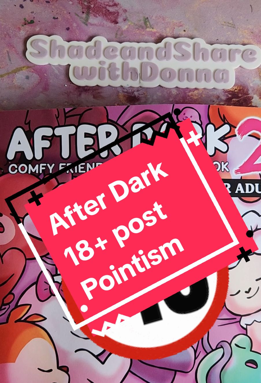 I set the subs group a pointism challenge this fortnight and really wanted to get involved myself Definitely at 18+ picture with the shadows 👀 I've loved doing this and loved starting my After Dark 2. Cannot wait to colour the reast of the book 👀👀 #pointism #adultcolouring #colortherapy #finelinerart @Peach’n Chips 