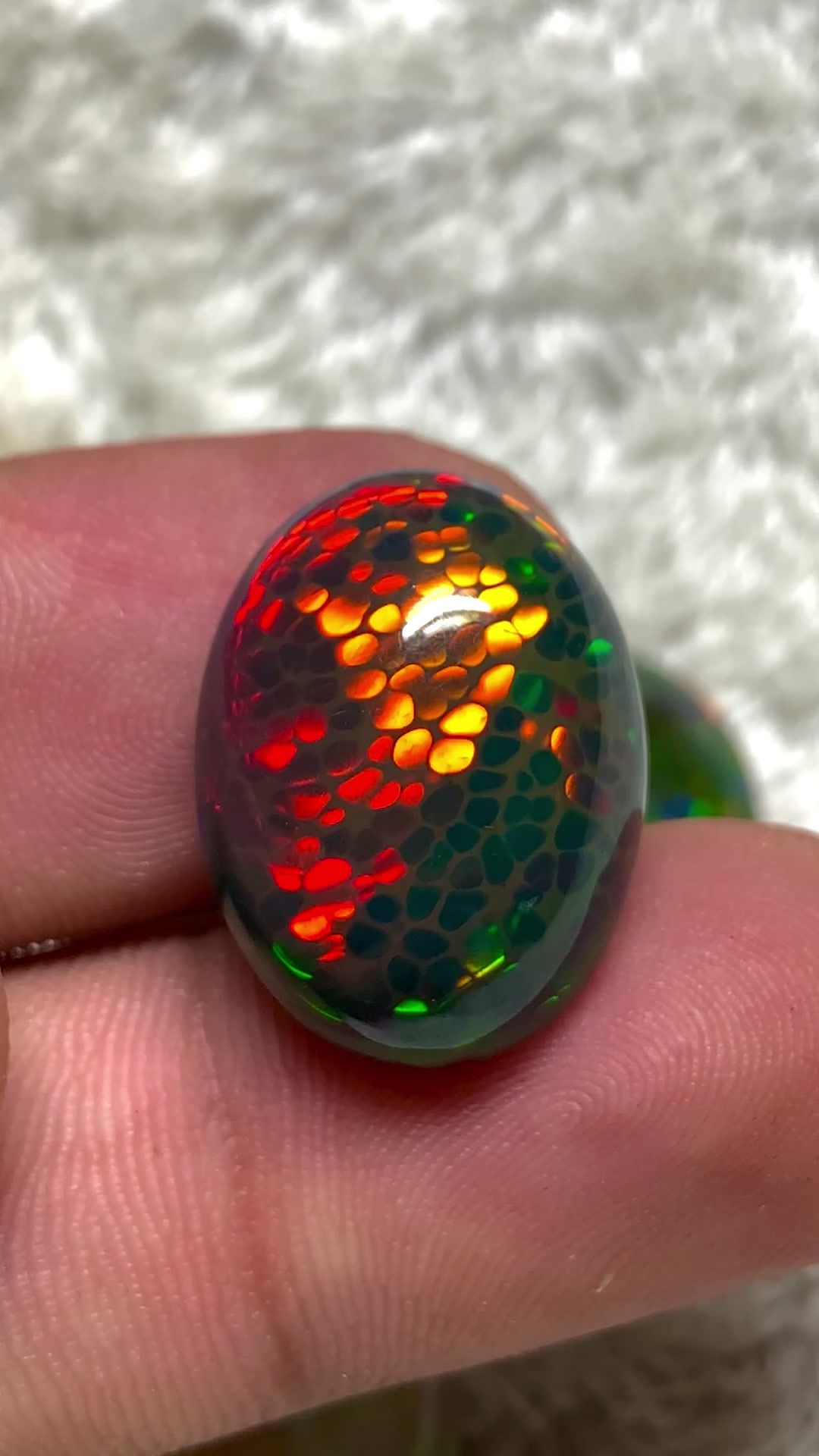 9.10 ct Brilliant 🤩 Honeycomb Pattern Ethiopian Black Opal, Cabochon Oval Shape, Sparkling ✨ Multi Fires, Loose Gemstone Making Jewellery  Dm me for Price  #NaturalBlackopal #HoneycombOpal #opalstone #BlackOpal #Opal 