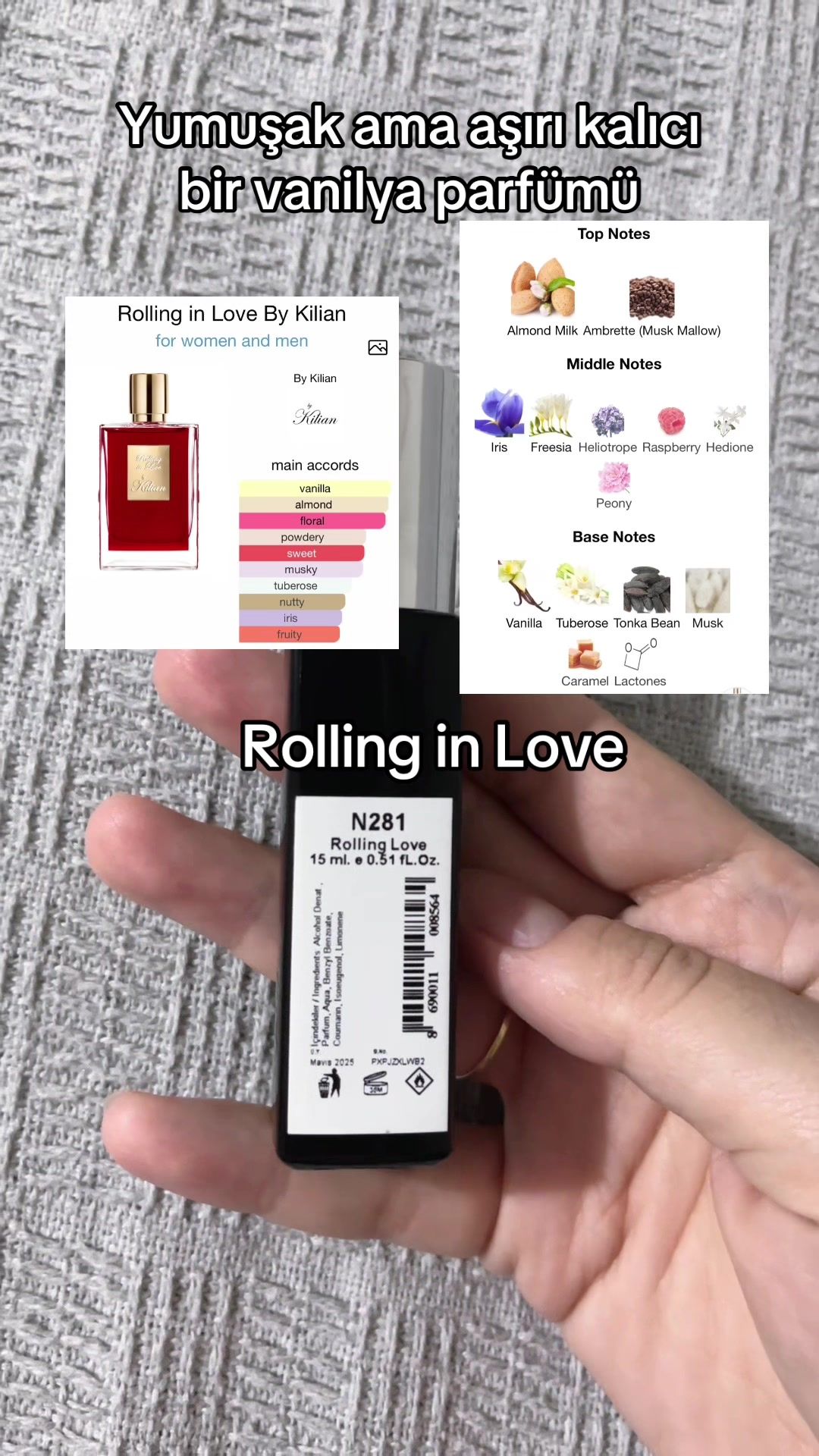 Açılışta badem sütü, heliotrop ve alttan alta şakayık hissediyorsunuz, parfüm yumuşayıp sonunda hafif bir vanilya ve misk hissettiriyor, aynı zamanda iris çok hafif ve ayarında hissediliyor parfüme kadife bir dokunuş katmış, karamel neredeyse hiç almadım ama çok yumuşak bir karamel kullanmış sanırım aynı zamanda alttan bir laktoniklik hissediliyor.  Temiz hissiyatlı, vanilyalı baymayan ve bence her yaşa uygun bir koku aynı zamanda kadın erkek fark etmez kullanılabilir bir koku . Şu ana kadar kokladığım hiçbir vanilya benzemiyor çünkü diğer notalarla çok iyi blend edilmiş. Deneyenlerr #perfume #öneçıkar #keşfet #fy #fyppppppppppppppppppppppp 