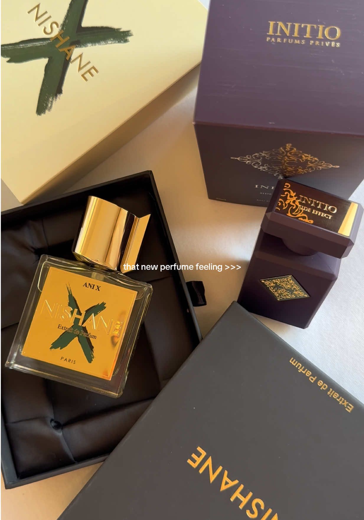 Because one perfume is never enough.🤷🏻‍♀️ Nishane Ani X 🔥🍦creamy vanilla & spice | @INITIO Parfums Privés Side Effect 🥃💨 smoky rum & tobacco.😮‍💨 #perfume #perfumetiktok #fragrance #fragrancetiktok #foryoupagе 