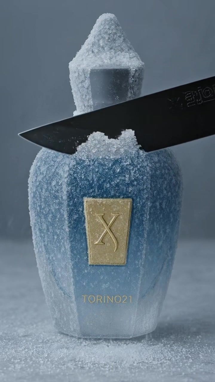 The cut on the frozen Xerjoff Torino21 is so satisfying..🌊🥶#parfum#viral #asmr #satisfyingvideos #cut 