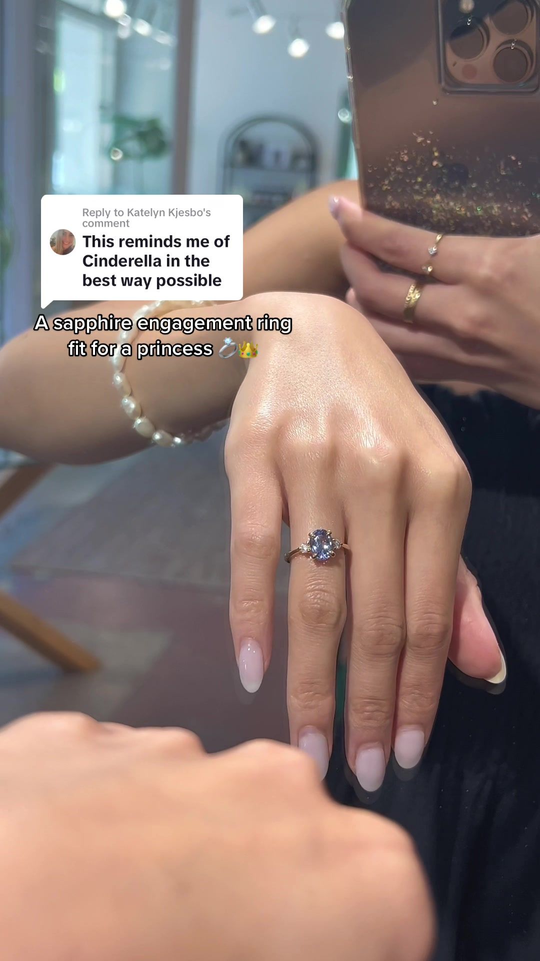 Replying to @Katelyn Kjesbo A sapphire engagement ring fit for a princess! This oval sapphire with diamonds is the perfect ring to say yes to. Would you say "yes" to this sapphire engagement ring?Can't stop looking at this dreamy blue sapphire engagement ring 💍 Interested in our sapphire engagement rings? Contact us at hello@valeriemadison.com to find your dream ring! Shop online and at our Seattle storefront #fyp #Uniquengagementring #ovalengagementring #princessring  #sapphireengagementring #customengagmentring #seattlejewelry #jewelryeducation #bluesapphire #seattlejewelry #ringstacking #anniversaryring #jewelryeducation 