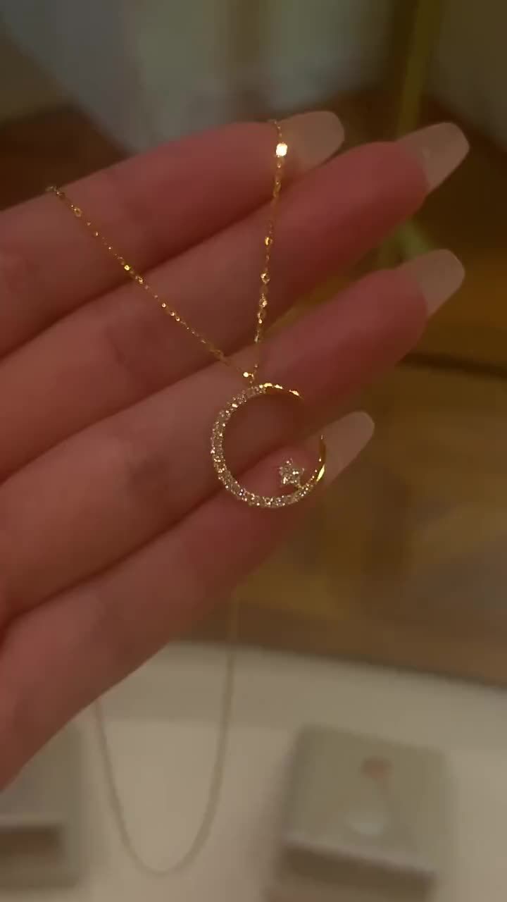 Cross the galaxy,Love you with the stars and the moon.#tiktok #gold #jewels #necklace #bracelet 