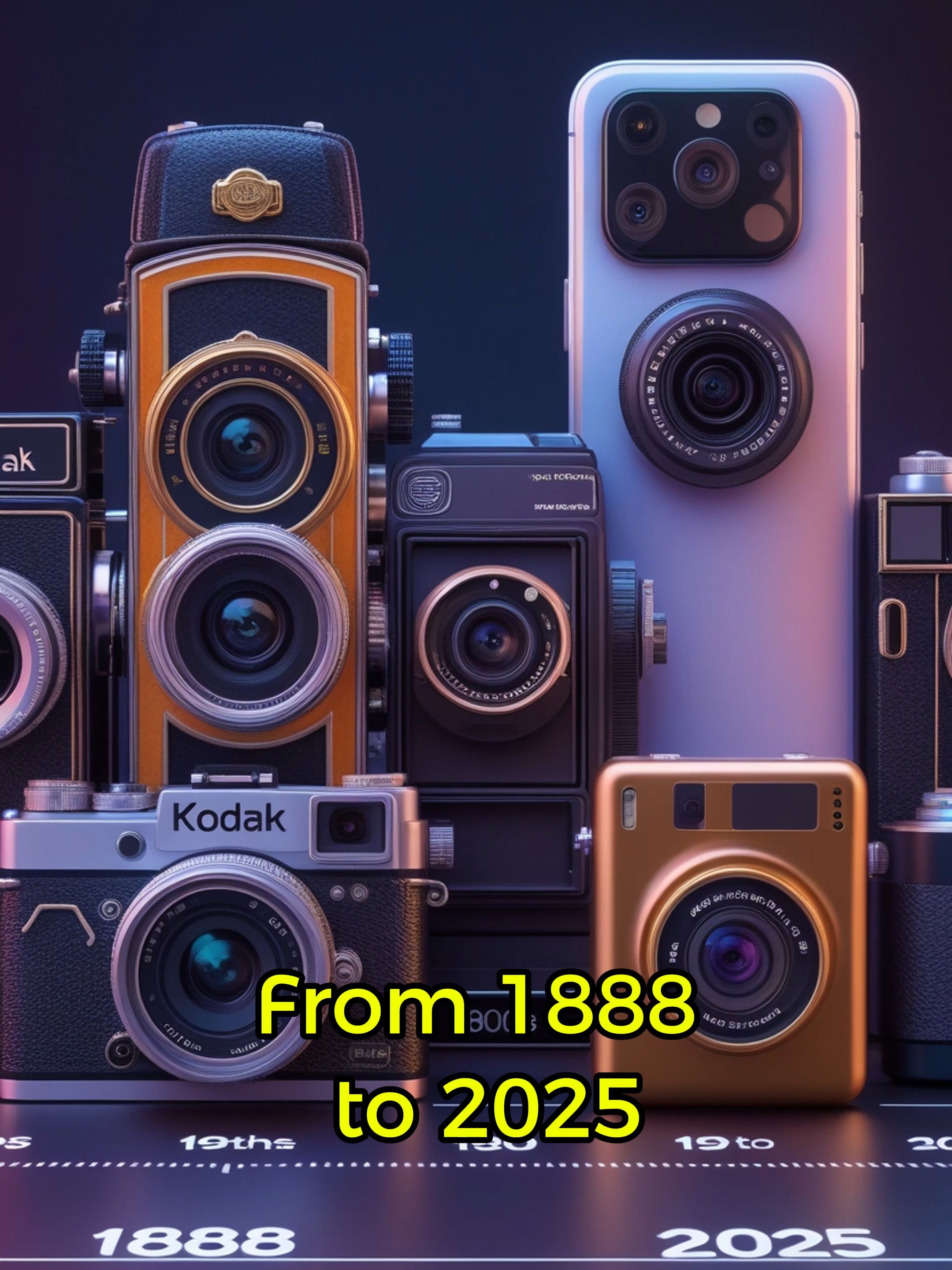 🎥 The Evolution of Cameras: 1888 to 2025! From the Kodak Box Camera to the iPhone 15 Pro — how far have we come? The digital revolution, DSLR breakthroughs, and now AI-powered lenses… Watch 140 years of camera evolution in under a minute. 📡 Subscribe for more tech history! 👉 @evoshootstv #CameraEvolution #Shorts #TechHistory #iPhone #Kodak #Photography