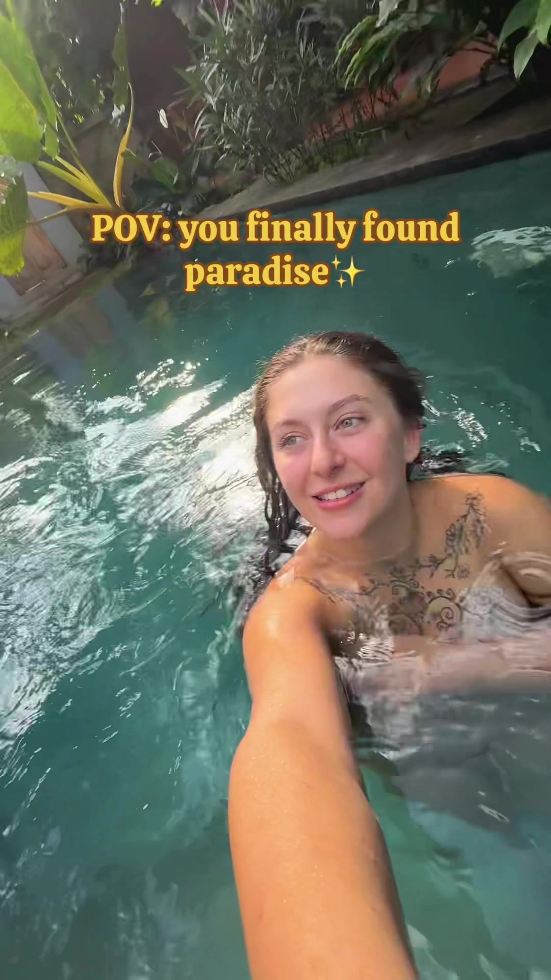 What’s your idea of paradise? Let me know!  #paradise #traveltok #aesthetic #nightswim #balivibes